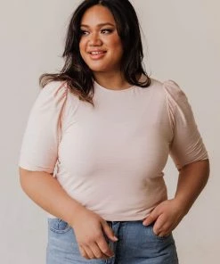 Vendor-unknown Plus Size Rhonda Textured Knit Top Blush
