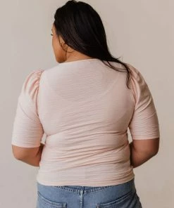 Vendor-unknown Plus Size Rhonda Textured Knit Top Blush