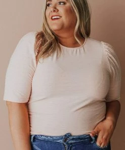 Vendor-unknown Plus Size Rhonda Textured Knit Top Blush