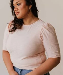 Vendor-unknown Plus Size Rhonda Textured Knit Top Blush