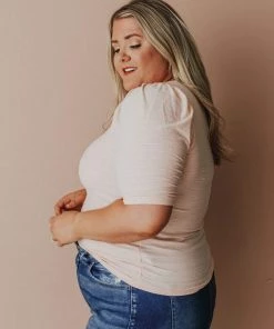 Vendor-unknown Plus Size Rhonda Textured Knit Top Blush