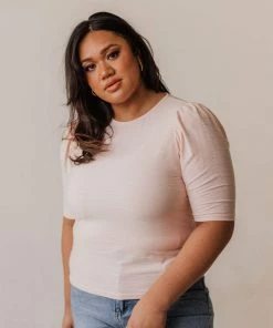 Vendor-unknown Plus Size Rhonda Textured Knit Top Blush