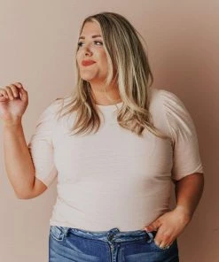 Vendor-unknown Plus Size Rhonda Textured Knit Top Blush