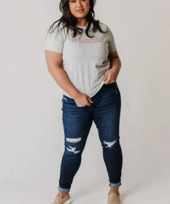 Vendor-unknown Plus Size Wander Embroidered Tee Tops