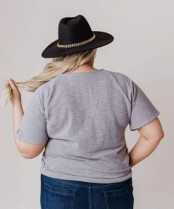 Vendor-unknown Tops PLUS Tristen Wrap Knit Top Heather Grey 9 Vendor-unknown Tops PLUS Tristen Wrap Knit Top Heather Grey