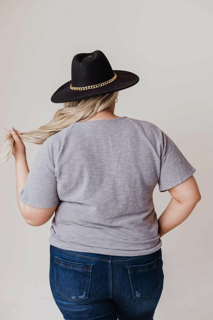 Vendor-unknown Tops PLUS Tristen Wrap Knit Top Heather Grey 6 Vendor-unknown Tops PLUS Tristen Wrap Knit Top Heather Grey