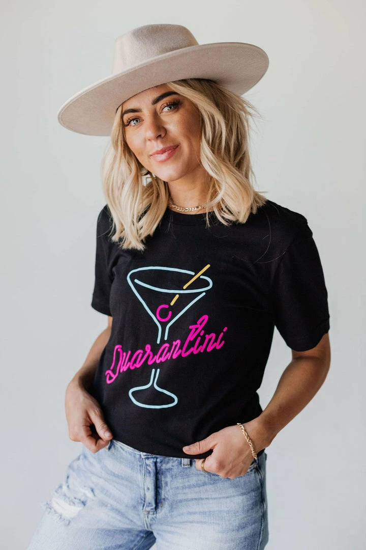 Vendor-unknown Tops Quarantini Tee Black 4 Vendor-unknown Tops Quarantini Tee Black