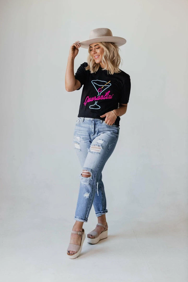 Vendor-unknown Tops Quarantini Tee Black 5 Vendor-unknown Tops Quarantini Tee Black