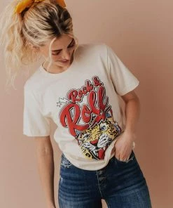 Vendor-unknown Rock & Roll Cheetah Tee Cream