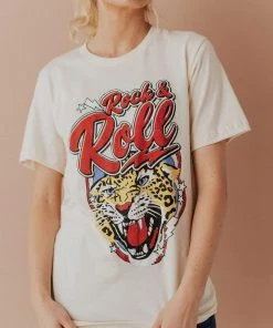 Vendor-unknown Rock & Roll Cheetah Tee Cream