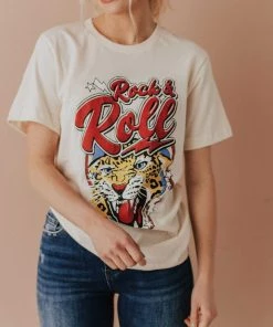 Vendor-unknown Rock & Roll Cheetah Tee Cream