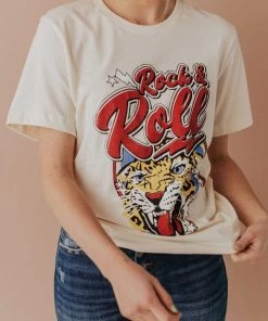 Vendor-unknown Rock & Roll Cheetah Tee Cream