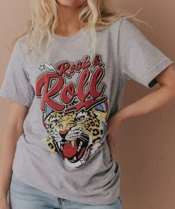 Vendor-unknown Rock & Roll Cheetah Tee Heather Grey