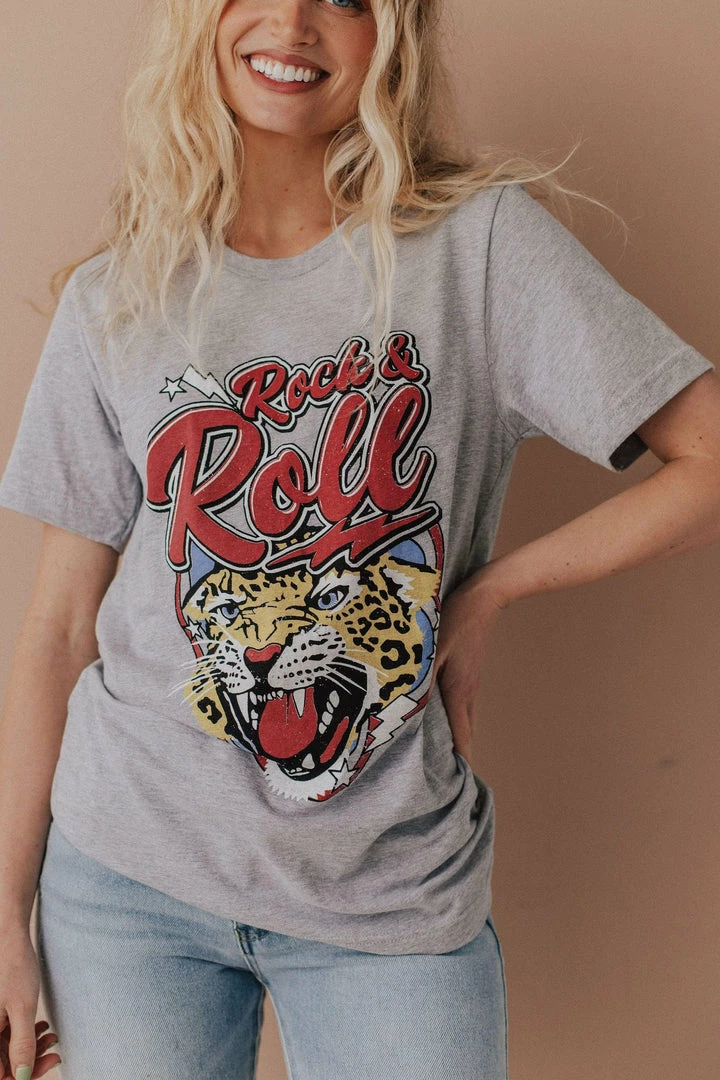 Vendor-unknown Rock & Roll Cheetah Tee Heather Grey 3 Vendor-unknown Rock & Roll Cheetah Tee Heather Grey