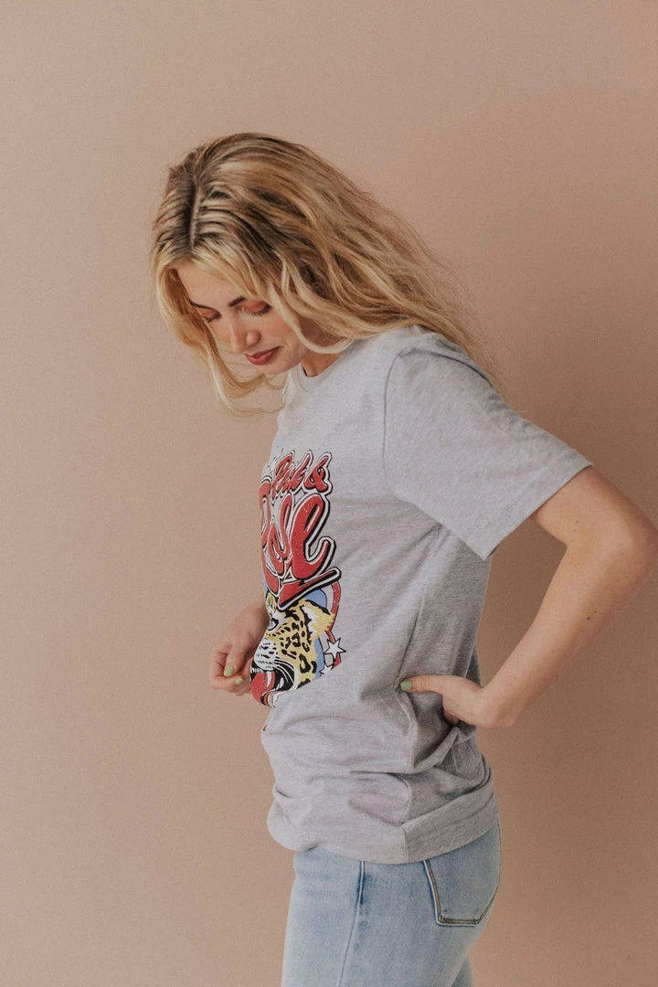 Vendor-unknown Rock & Roll Cheetah Tee Heather Grey 8 Vendor-unknown Rock & Roll Cheetah Tee Heather Grey