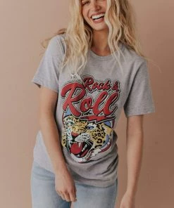 Vendor-unknown Rock & Roll Cheetah Tee Heather Grey