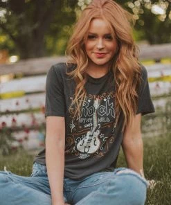 Vendor-unknown Rock Stay Wild Graphic Tee Tops