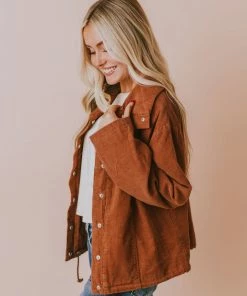 Vendor-unknown Rosalie Corduroy Jacket Camel Tops