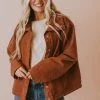 Vendor-unknown Rosalie Corduroy Jacket Camel Tops