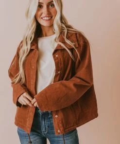 Vendor-unknown Rosalie Corduroy Jacket Camel Tops