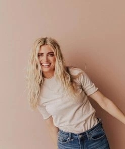 Vendor-unknown Scarlette Mock Neck Top Oatmeal