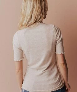 Vendor-unknown Scarlette Mock Neck Top Oatmeal
