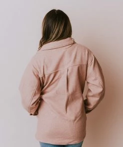 Lucy Avenue Charlotte Fleece Shacket Mauve