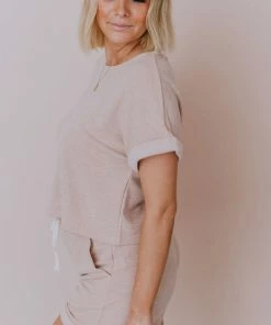 Hayden Los Angelos Demi Short Sleeved Top Blush Tops