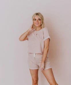 Hayden Los Angelos Demi Short Sleeved Top Blush Tops