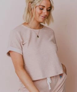 Hayden Los Angelos Demi Short Sleeved Top Blush Tops