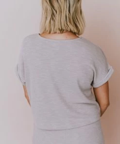 Hayden Los Angelos Tops Demi Short Sleeved Top Grey