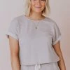 Hayden Los Angelos Tops Demi Short Sleeved Top Grey