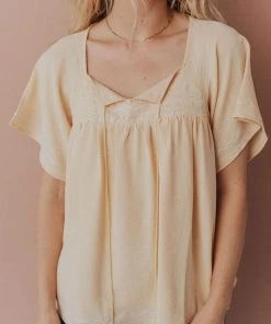 Vendor-unknown Sierra Babydoll Top Light Yellow Tops