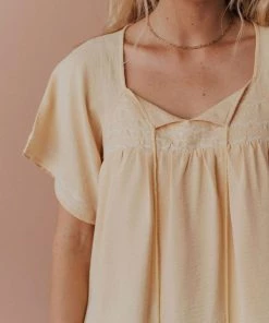 Vendor-unknown Sierra Babydoll Top Light Yellow Tops