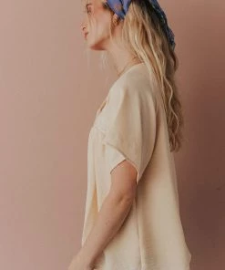 Vendor-unknown Sierra Babydoll Top Light Yellow Tops