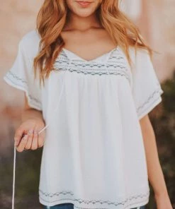 Vendor-unknown Tops Sierra Babydoll Top White