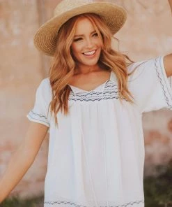 Vendor-unknown Tops Sierra Babydoll Top White