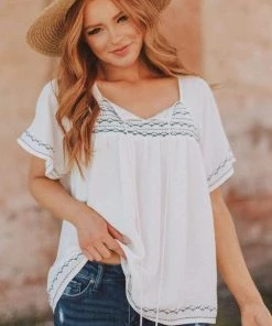 Vendor-unknown Tops Sierra Babydoll Top White