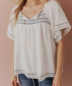 Vendor-unknown Tops Sierra Babydoll Top White