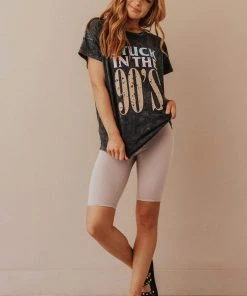 Vendor-unknown Stuck In The 90's Tee Charcoal Tops