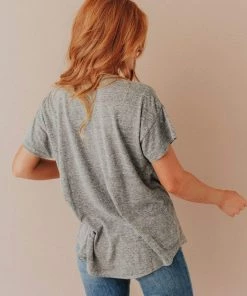Vendor-unknown Tops Stuck In The 90's Tee Heather Grey
