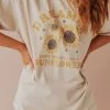 Vendor-unknown Tops Sunflower Dreamer Distressed Tee