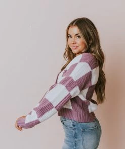 Lucy Avenue Tops Gianna Knit Pullover Lavender