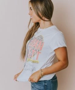 Recycled Karma Joan Jett Leopard Heart Tee White