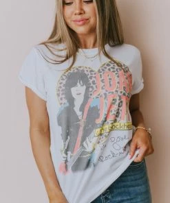 Recycled Karma Joan Jett Leopard Heart Tee White
