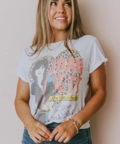 Recycled Karma Joan Jett Leopard Heart Tee White