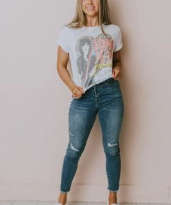 Recycled Karma Joan Jett Leopard Heart Tee White