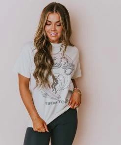 LivyLu Beach Boys Tie Dye Tee White Tops