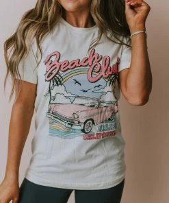 Vendor-unknown Tops Malibu Beach Club Tee Ivory