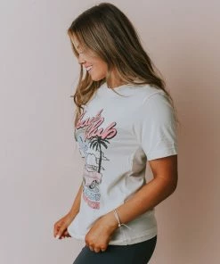Vendor-unknown Tops Malibu Beach Club Tee Ivory